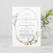 Kleine Wildblume Oval Girl Drive-by Kinderdusche Einladung (Stehend Vorderseite)