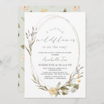 Kleine Wildblume Oval Girl Virtual Baby Dusche