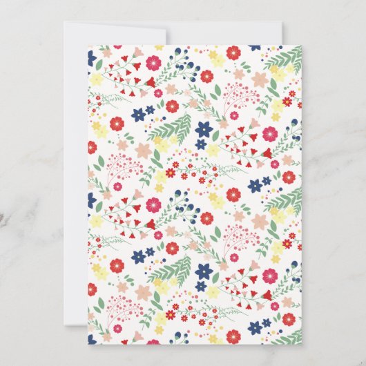 Kleine Wildblume Pattern Kinderdusche Einladung (Rückseite)