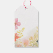 Kleine Wildblume Peach Blume Floral Baby Dusche Geschenkanhänger (Rückseite)