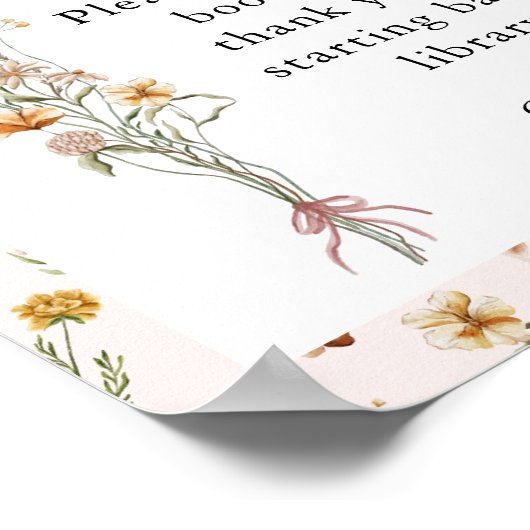 Kleine Wildblume Pink Baby Duschbücher für Baby Poster (Ecke)