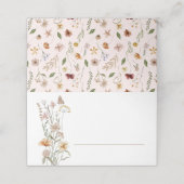 Kleine Wildblume Pink Baby Dusche Name Platzkarte (Außenseite Aufgefaltet)