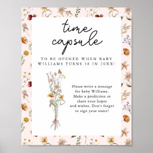Kleine Wildblume Pink Baby Duschzeit Kapsel Poster