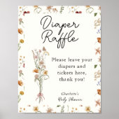 Kleine Wildblume Pink Babydusche Windelwanne Raffl Poster (Vorne)