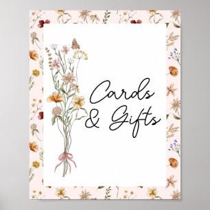 Kleine Wildblume Pink Babyduschkarten und Geschenk Poster