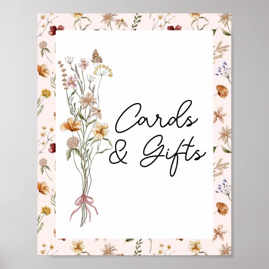 Kleine Wildblume Pink Babyduschkarten und Geschenk Poster (Vorne)