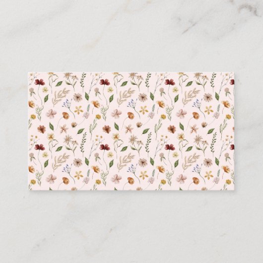 Kleine Wildblume Pink Diaper Raffle Baby Dusche Begleitkarte (Rückseite)