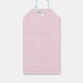 Kleine Wildblume Pink Gingham Karo Kinderdusche Geschenkanhänger (Rückseite)