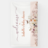 Kleine Wildblume Pink Girl Baby Duschbanner Banner (Vertikal)