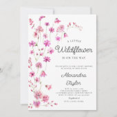 Kleine Wildblume Pink Whimsical Baby Girl Dusche Einladung (Vorderseite)