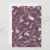 Kleine Wildblume Plum Lila Blumenspülung Einladung (Rückseite)