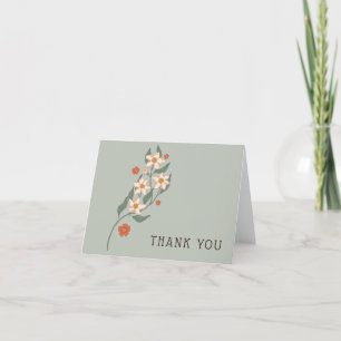 Kleine Wildblume Rustic Boho Babydusche Dankeskarte