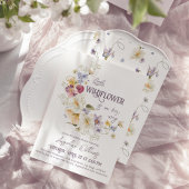 Kleine Wildblume rustikale lila Babydusche Einladung