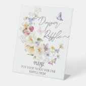 Kleine Wildblume rustikales lila Babyduschtendiape Sockelschild (Vorderseite)