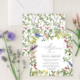 Kleine Wildblume Script Girl Floral Baby Shower Einladung