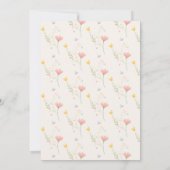 Kleine Wildblume Script Pastels Baby Girl Shower Einladung (Rückseite)