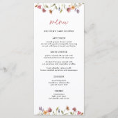 Kleine Wildblume Spring Girl Babydusche Menükarte (Vorderseite)