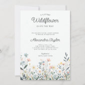 Kleine Wildblume Tiny Pastels Baby Girl Dusche Einladung (Vorderseite)