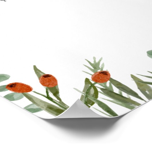 Kleine Wildblume über das "Way Fall Menu" Poster (Ecke)