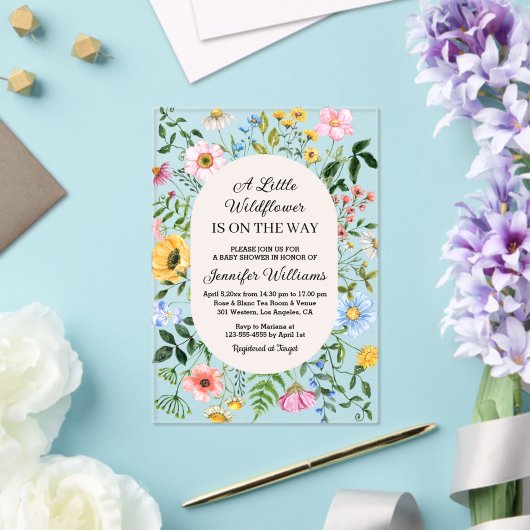 Kleine Wildblume unterwegs, Blumendusche Acryleinladungen (In Situ (Hochzeit))