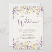 Kleine Wildblume Watercolor Kindermädchendusche Einladung (Vorderseite)