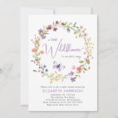 Kleine Wildblume Watercolor Kindermädchendusche Einladung (Vorderseite)