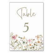 Kleine Wildblume Wildblume Tischnummer (Rückseite)