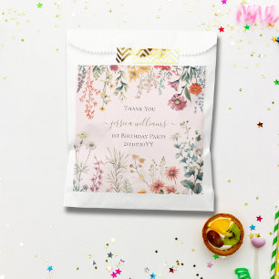 Kleine Wildblume wird ein Jahr alt Hübscher 1. Geb Geschenktütchen