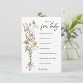 Kleine Wildblume wünscht Baby Shower Game Einladung (Stehend Vorderseite)