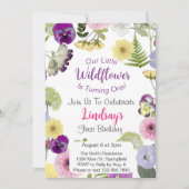 Kleine Wildblume zum Geburtstag Einladung (Vorderseite)
