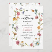 Kleine Wildblume zum Geburtstag Einladung (Vorne/Hinten)