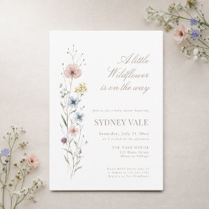 Kleine Wildblumen-Aquarell-Blumen-Baby-Party Einladung