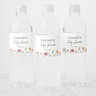 Kleine Wildblumen-Baby-Party-Geschenke Wasserflaschenetikett