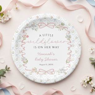 Kleine Wildblumen-Baby-Party  Pappteller