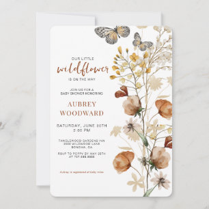 Kleine Wildblumen Babydusche Einladung