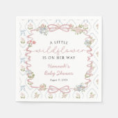 Kleine Wildblumen-Babyshower Serviette (Vorderseite)