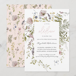 Kleine Wildblumen-Blumen-Baby-Party Einladung