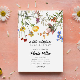 Kleine Wildblumen-Blumengarten-Baby-Party Einladung