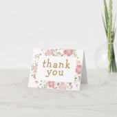 Kleine Wildblumen Boho-Baby-Empfangsfeier Dankeskarte (Vorderseite)
