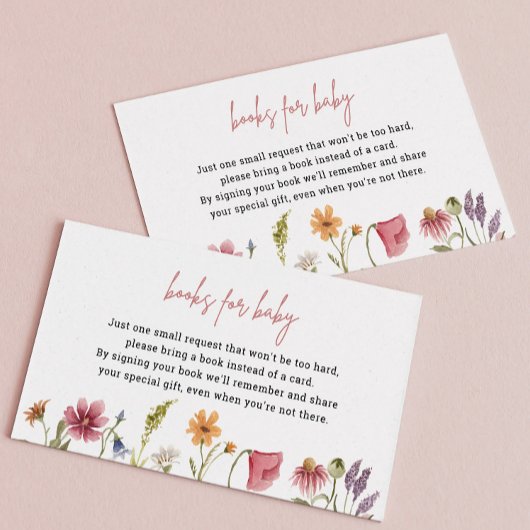 Kleine Wildblumen für Babybuchkarten Begleitkarte