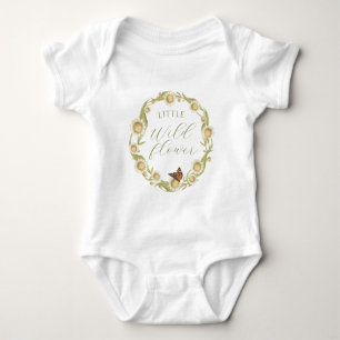 Kleine Wildblumen-Gänseblümchen-Blumenmuster Baby Strampler