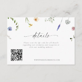 Kleine Wildblumen Hochzeitsdetails Begleitkarte