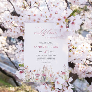 Kleine Wildblumen Pastell Frühling Baby Shower Einladung