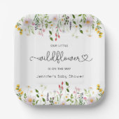 Kleine Wildblumen sind unterwegs mit Babydusche Pappteller (Vorderseite)