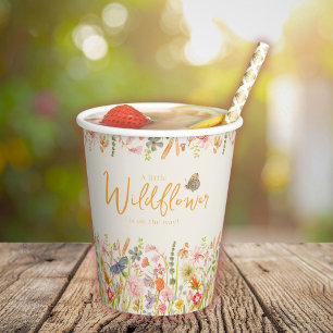 Kleine Wildblumen-Vintage-Botanik-Baby-Party  Pappbecher