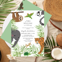 Kleine wilde 1 Baby Dusche Niedliche Junglebetiere