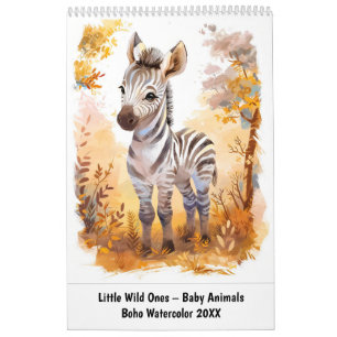 Kleine Wilde – Babytierchen in Boho-Aquarell Kalender