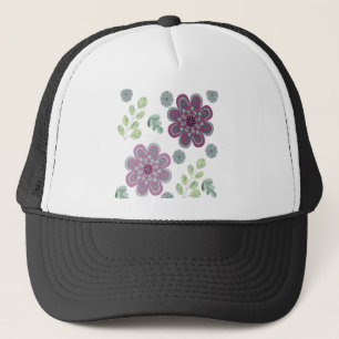 Kleine wilde Blume in Lavender Truckerkappe