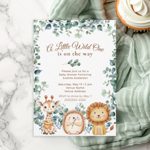 Kleine Wilde:r Animals Boy Girl Baby Shower Einladung