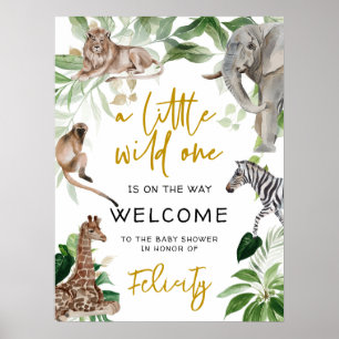 Kleine wilde Safari Tier Dusche Willkommen Poster